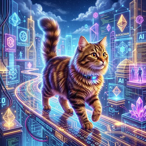Metaverse Cat: Digital Feline in 3D Environment