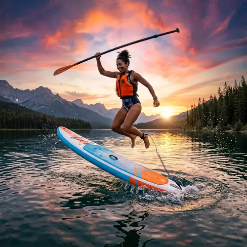 Adventure and Tranquility: Paddleboarding at Sunset