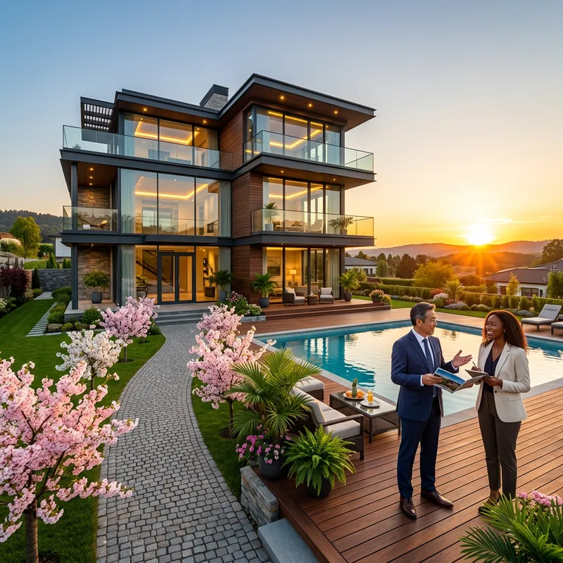 Luxury Real Estate: Modern 3-Story House with Pool