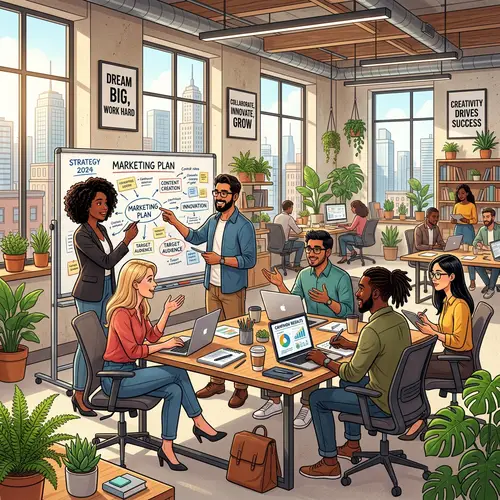 Collaborative Contemporary Office Environment for Marketing Strategies