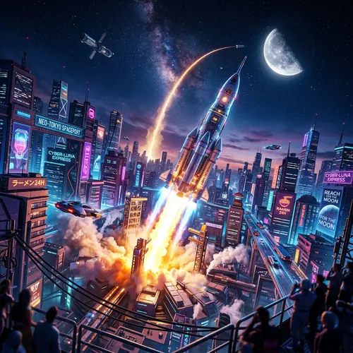 Futuristic Rocket Launch | Bold Space Adventure Scene