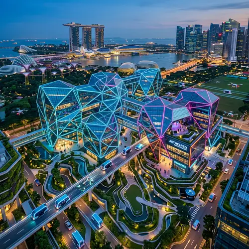 High-Tech Office Building Complex | Futuristic Architecture Design