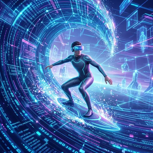 Digital Metaverse Surfing Adventure