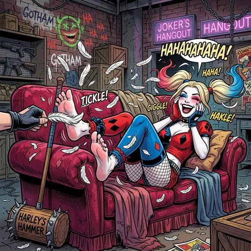 Comic Character with Pigtails and a Mallet