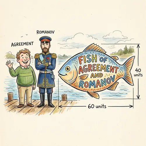 Fish of Agreement and Romanov | Hand-Drawn 40x60 Dimensions