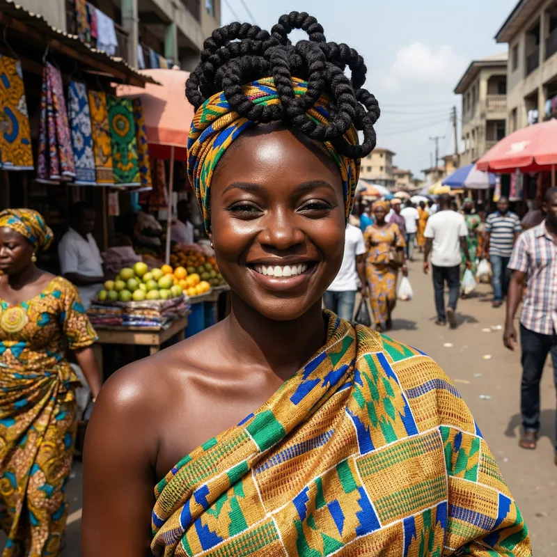 Radiant African Woman | Bold Traditional Attire