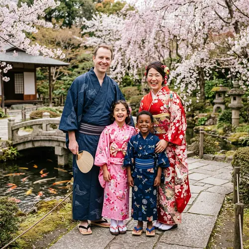 Cultural Diversity and Family Bond in Traditional Japanese Kimonos
