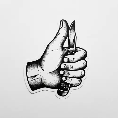 Vintage American Traditional Hand Tattoo Design