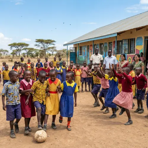 Kenyan Elementary School: Children's Joyful Activities & Learning