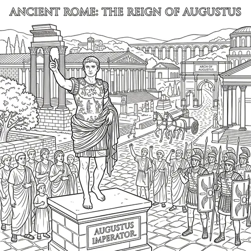 Ancient Rome Coloring Page - Augustus & Caesar