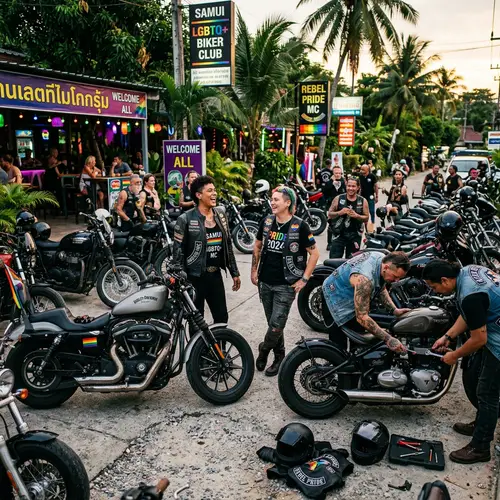 Biker Club in Samui: LGBTQ+ Community Vibes and Vibrant Motorcycles