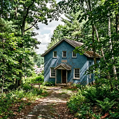 1947 Blue-Brick Building in Forest | Historic Architecture