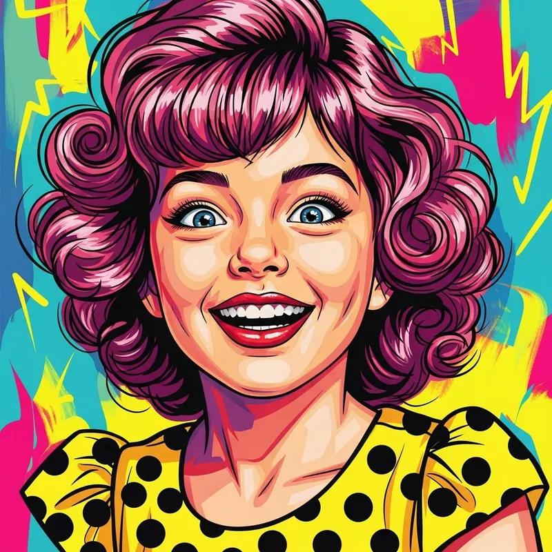 Colorful Paint Popart Portrait of a Girl