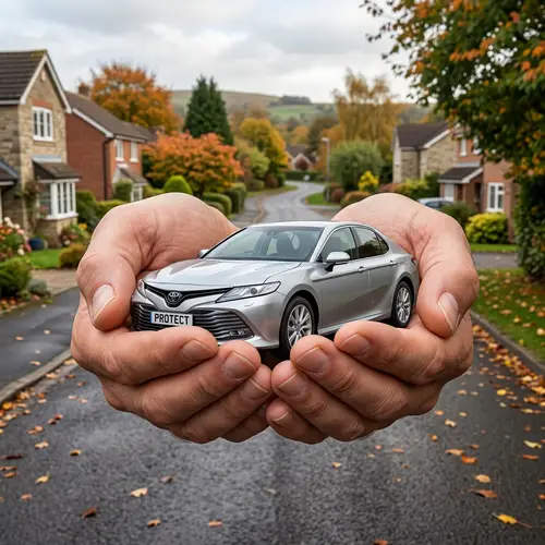 Car Protected by Hands - Safety First
