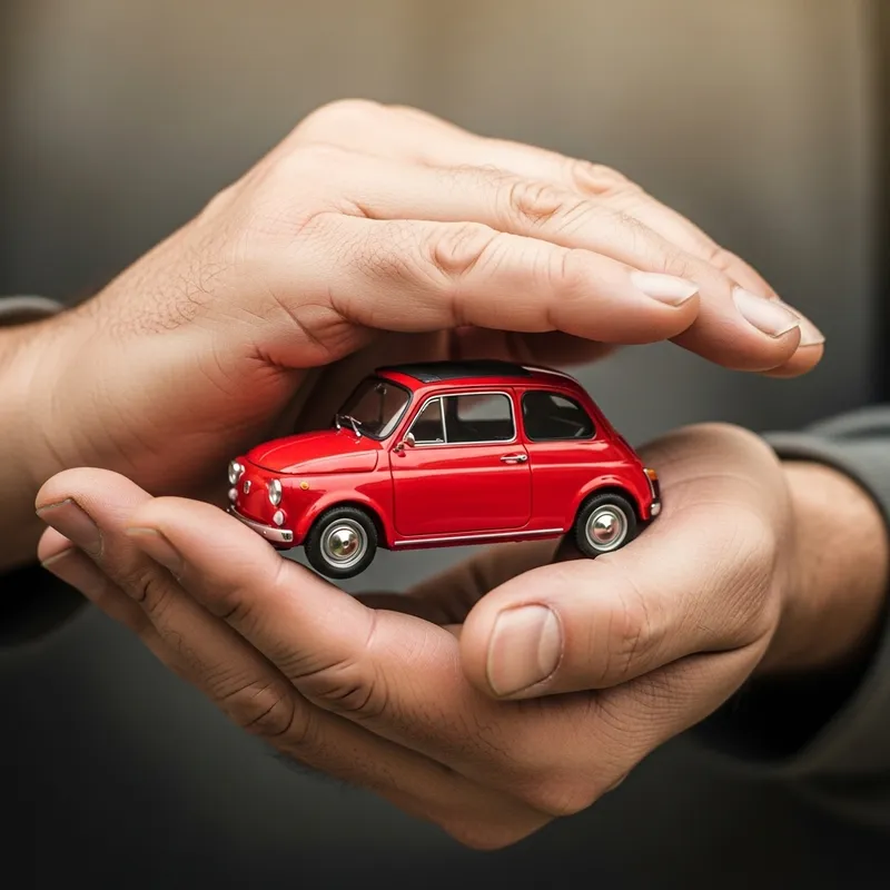 Car Protected by Hands - Safety First