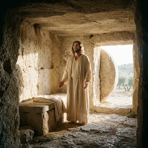 Resurrected Jesus Christ in the Tomb