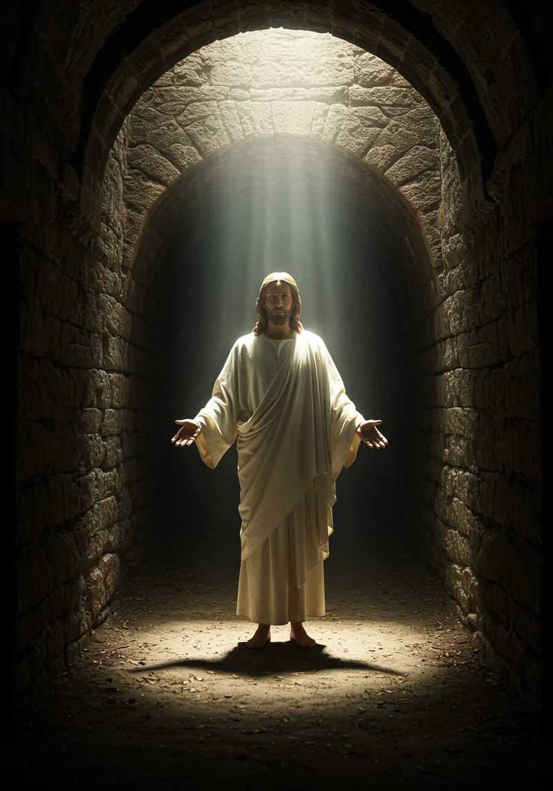 Resurrected Jesus Christ in the Tomb