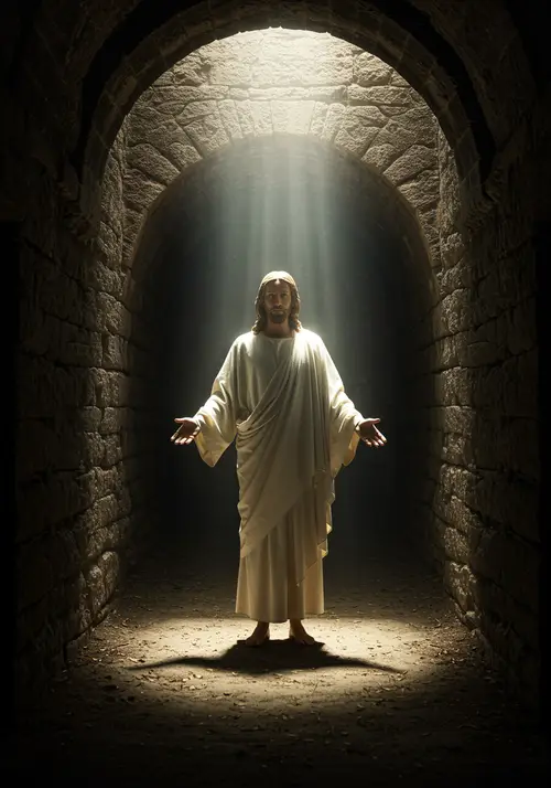 Resurrected Jesus Christ in the Tomb