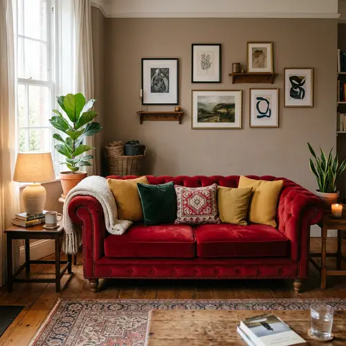 Elegant Red Couch for Your Living Room