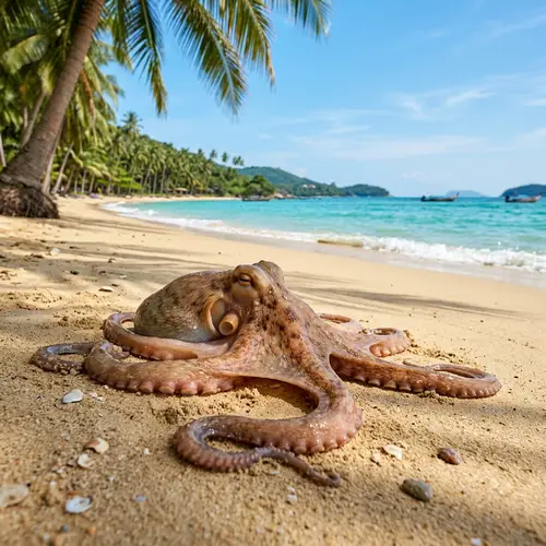 Relaxed Octopus on Phuket Beach - Tranquil Sea Views