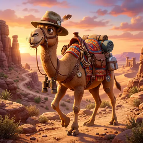 Adventure Camel | Animated Film Protagonist 3D Depiction