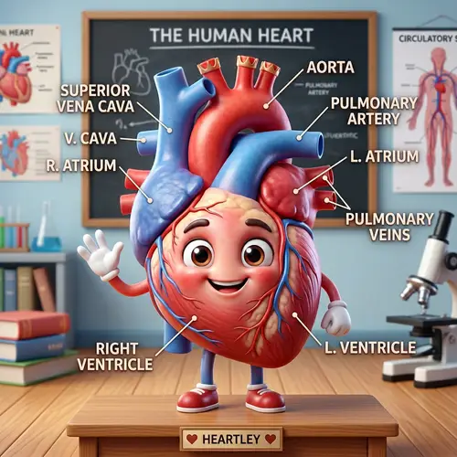 3D Human Heart Anatomy Character Model