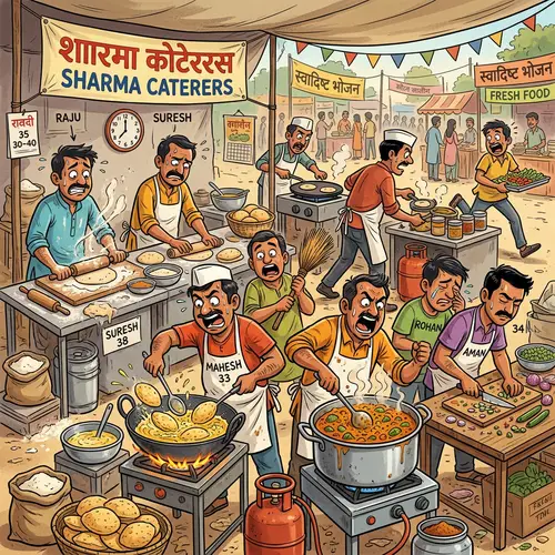 Hilarious Indian Outdoor Catering Scene