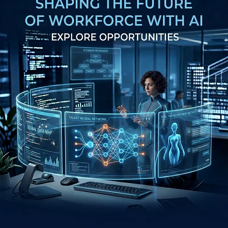 Futuristic AI Recruitment Poster Design