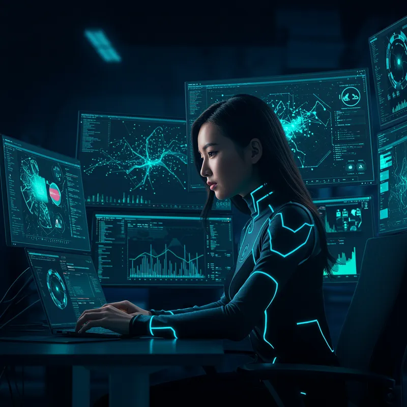 Futuristic AI Recruitment Poster Design