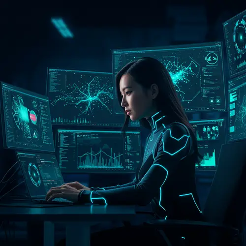 Futuristic AI Recruitment Poster Design