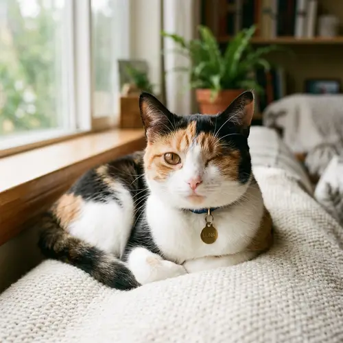 Adorable Female Calico Cat with Unique Features