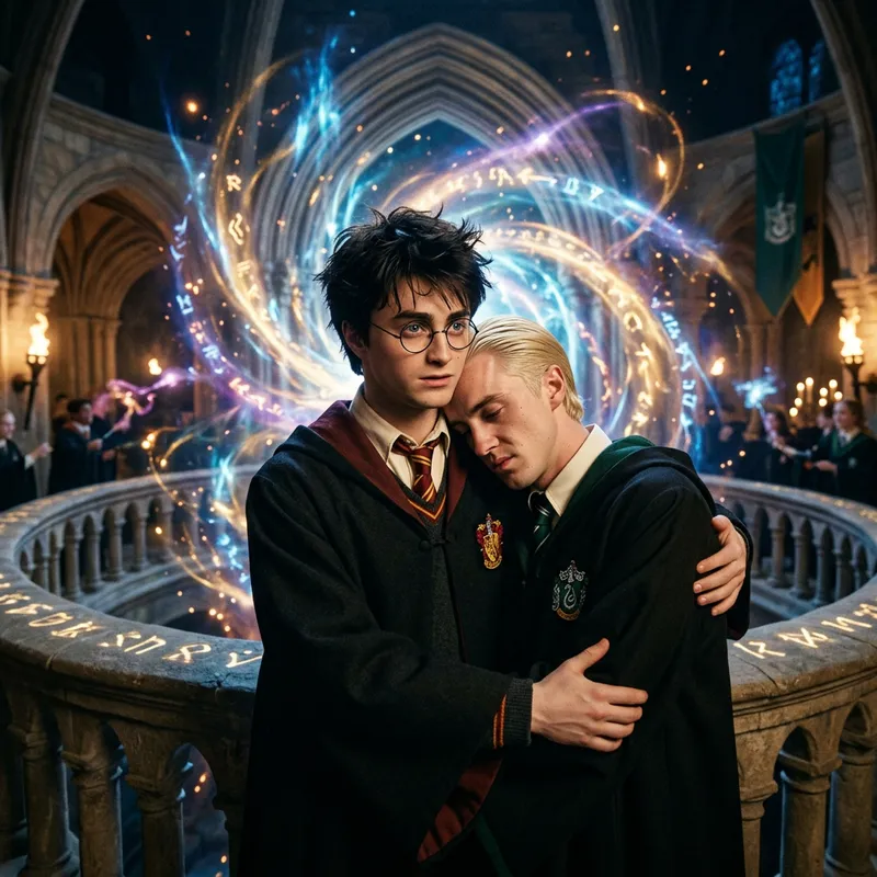 Harry Potter Embracing Draco Malfoy