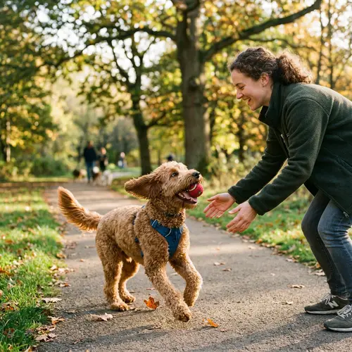 Cheerful Dog Displaying Joyful Affection Towards Owner