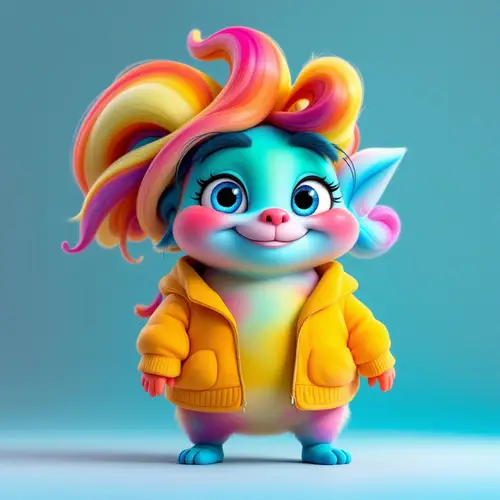 Whimsical Pixar-Style Cheerful Character Illustration