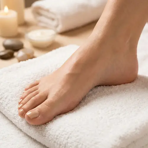 Freshly Pedicured Human Foot - Perfect Nail Care