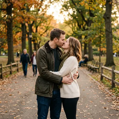 Romantic Couple Hug and Kiss