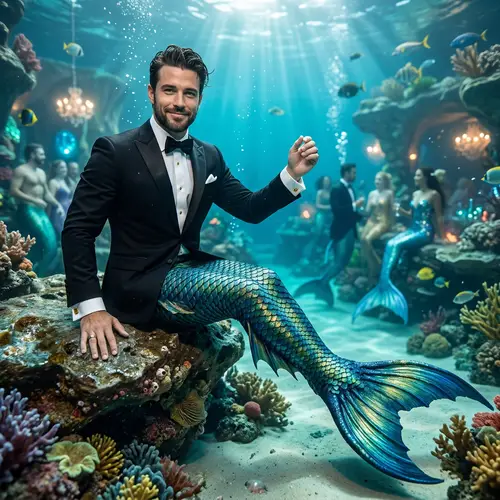 Elegant Merman in Tuxedo