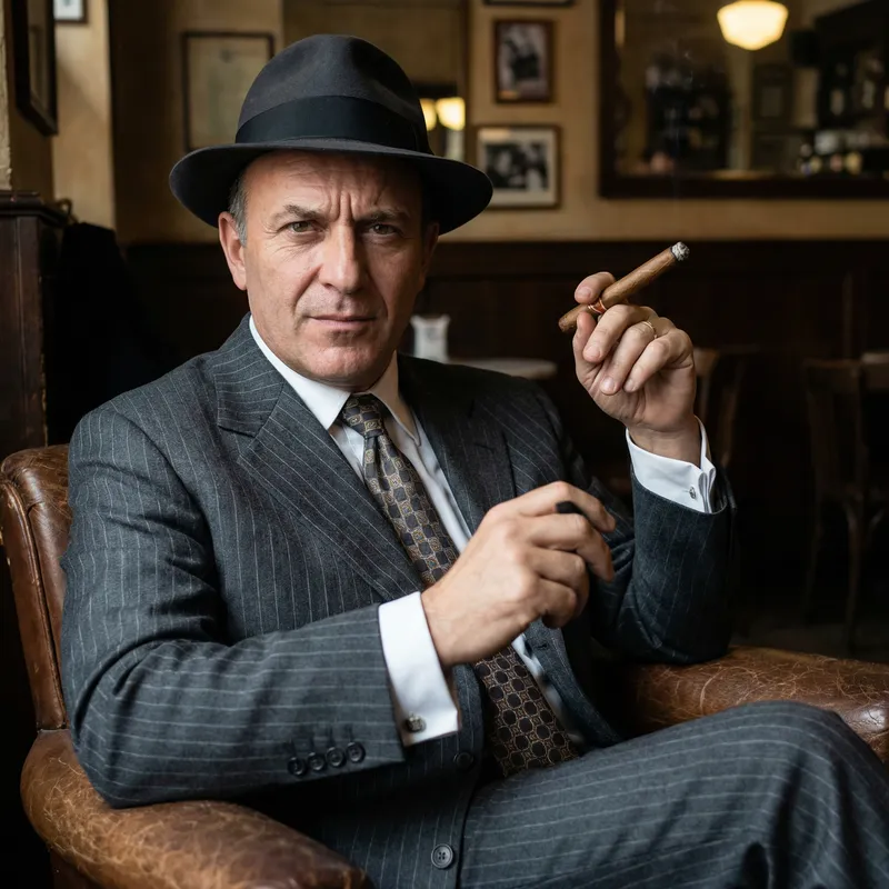 Italian Gangster in Tailored Suit: Confidence & Style Italian Gangster in Tailored Suit: Confidence & Style
