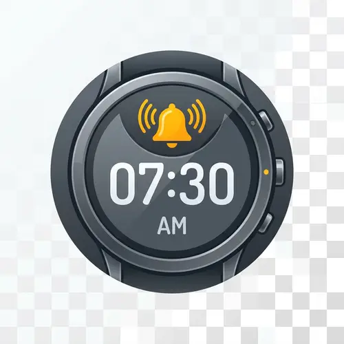 Round Alarm Clock Icon PNG - 128x128 Pixels