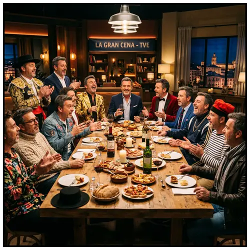 Spanish Talk Show Hosts in Diverse Outfits | Modern Last Supper