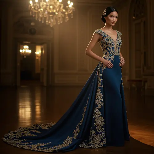 Luxurious Evening Gown with Stunning Patterns