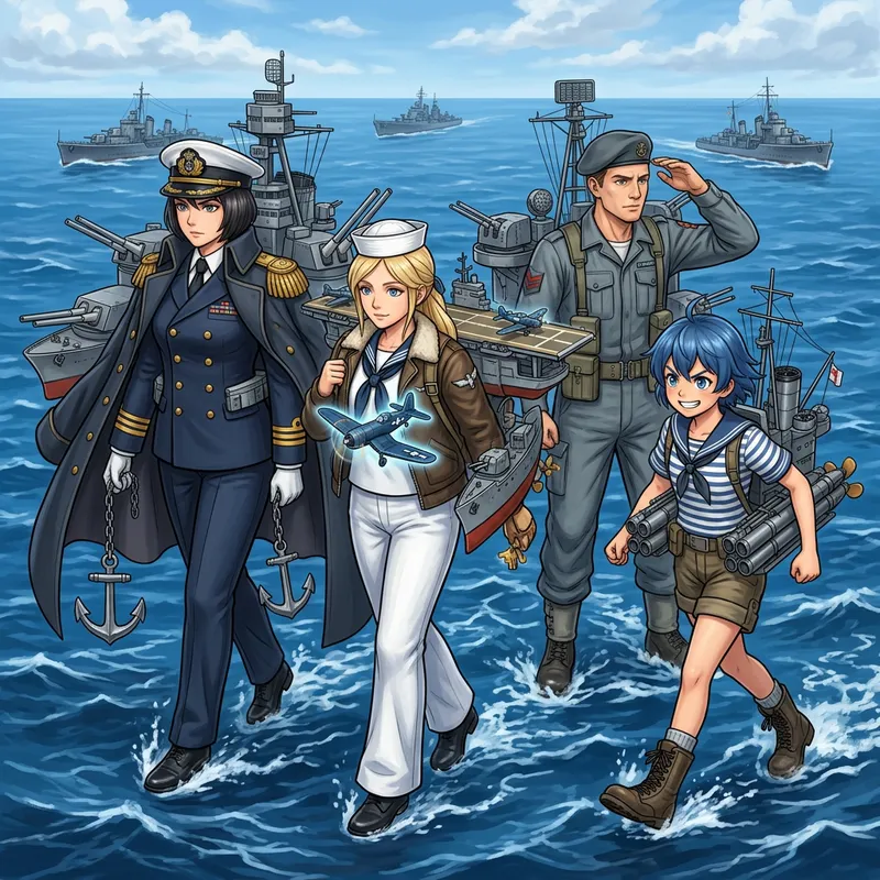 Azur Lane Inspired Marine Warfare Characters