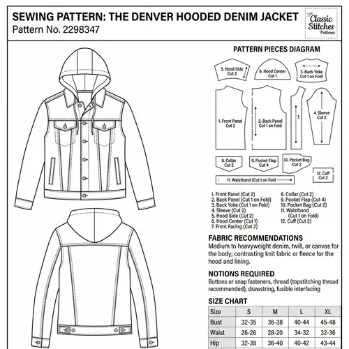 Hooded Denim Jacket Pattern Guide