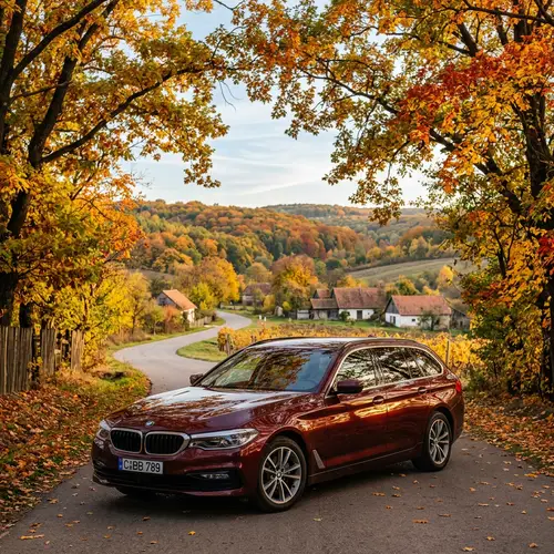 Moldova's Scenic Drive with a Maroon BMW