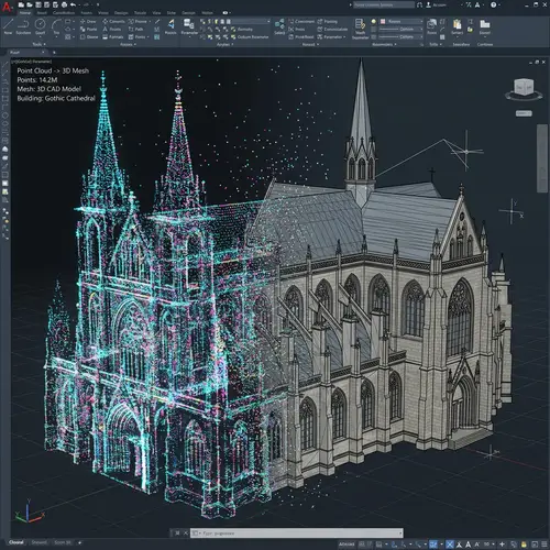 3D CAD Model Creation from Laser Scanned Point Cloud Data