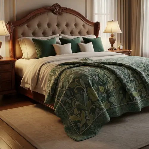 Luxurious King-Size Bed in Rich Mahogany