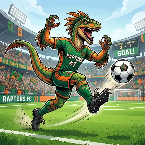 Raptor Mascot Soccer Ball Design