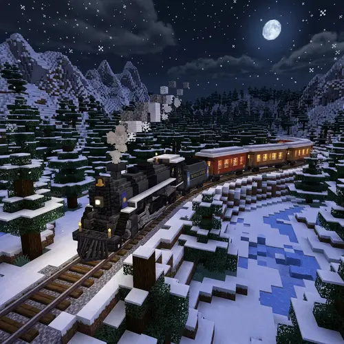 Polar Express Train in Minecraft - Snowy Adventure