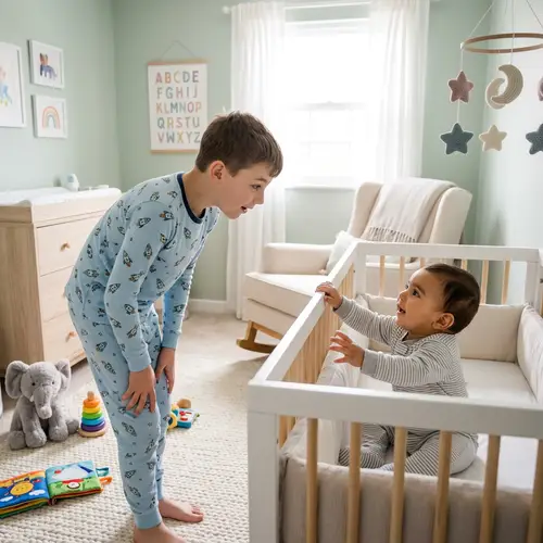 Curious Child in a Cozy Nursery Scene