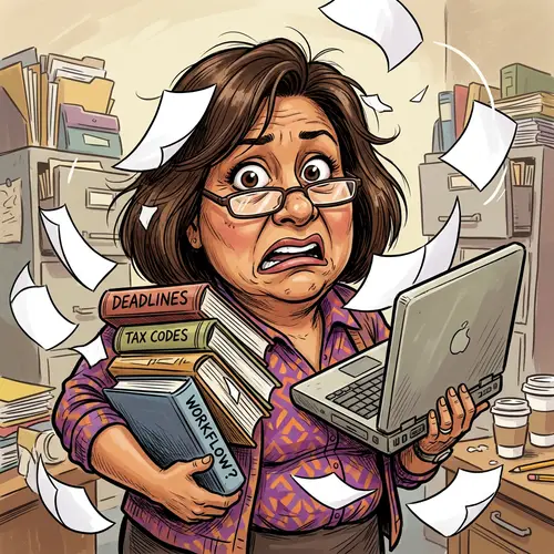 Humorous Caricature Portrait of a Desperate Woman